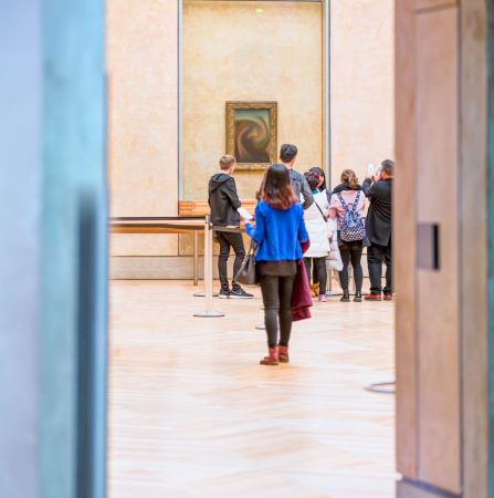 People are visiting Louvre Museum